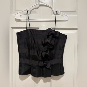 Signature Black Bow-Detail top with side zipper